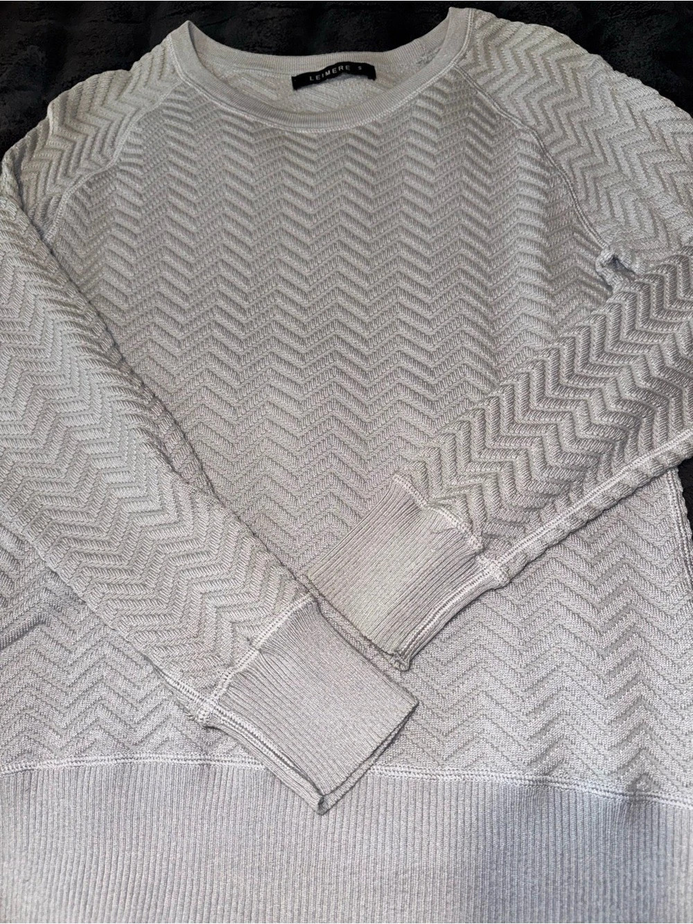 Leimere Geometric Crewneck Sweater in Gray Size Small